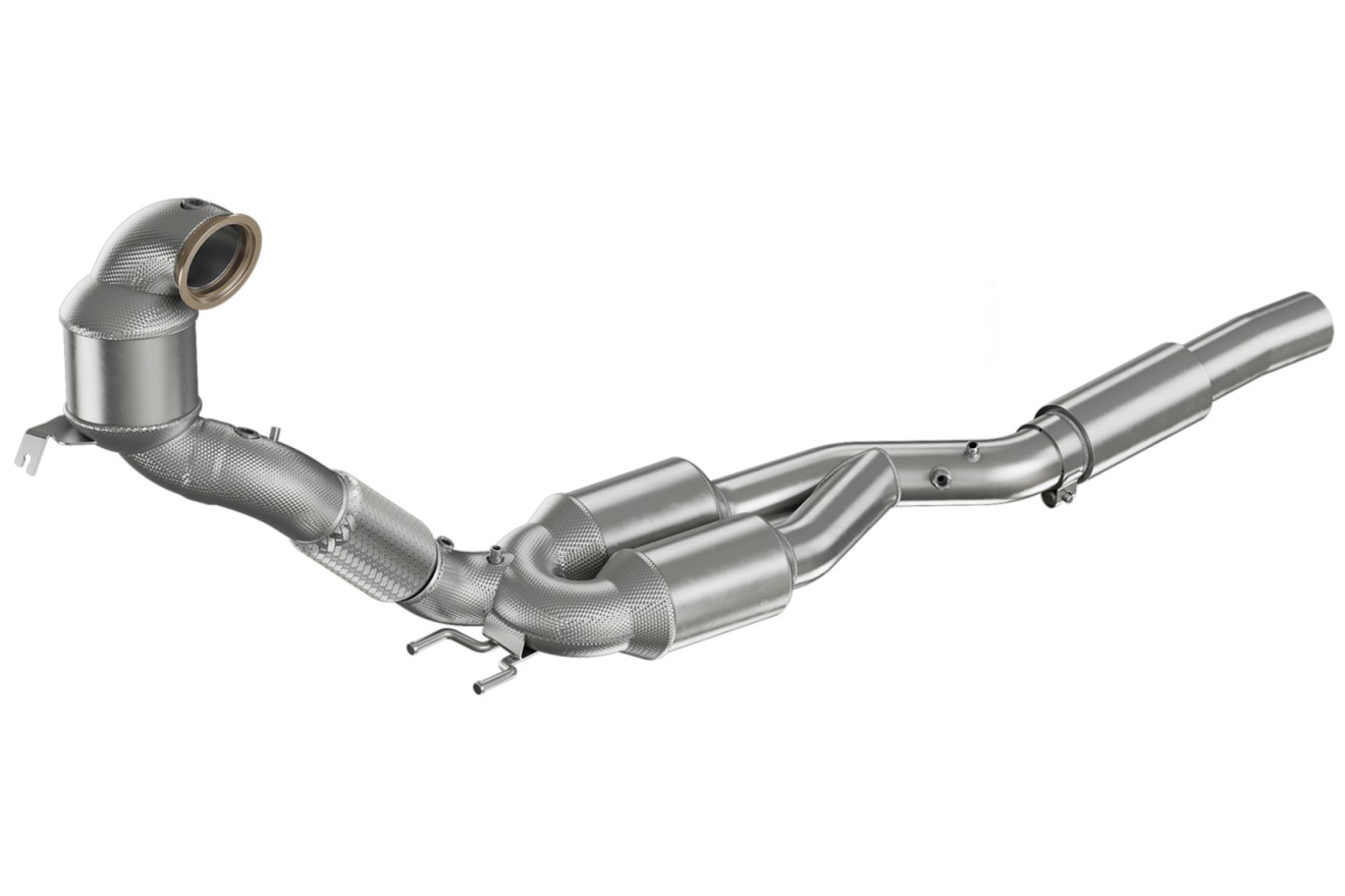 HJS Ø 76mm Vorderrohr / Downpipe mit Kat & OPF (Golf 8 R / Formentor uvm.)